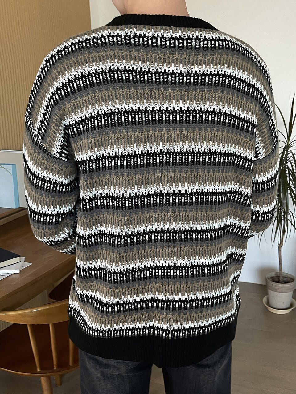 Men Geo Pattern Drop Shoulder Sweater Fall,Winter