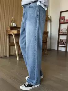 DAZY Men Cotton Washed Straight Leg Jeans - Light Wash - View 8