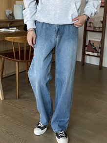 DAZY Men Cotton Washed Straight Leg Jeans - Light Wash - View 4