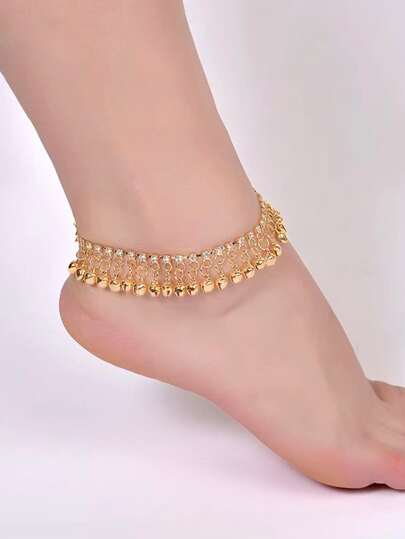 Women Elegant Bell Tassel Charm Anklet