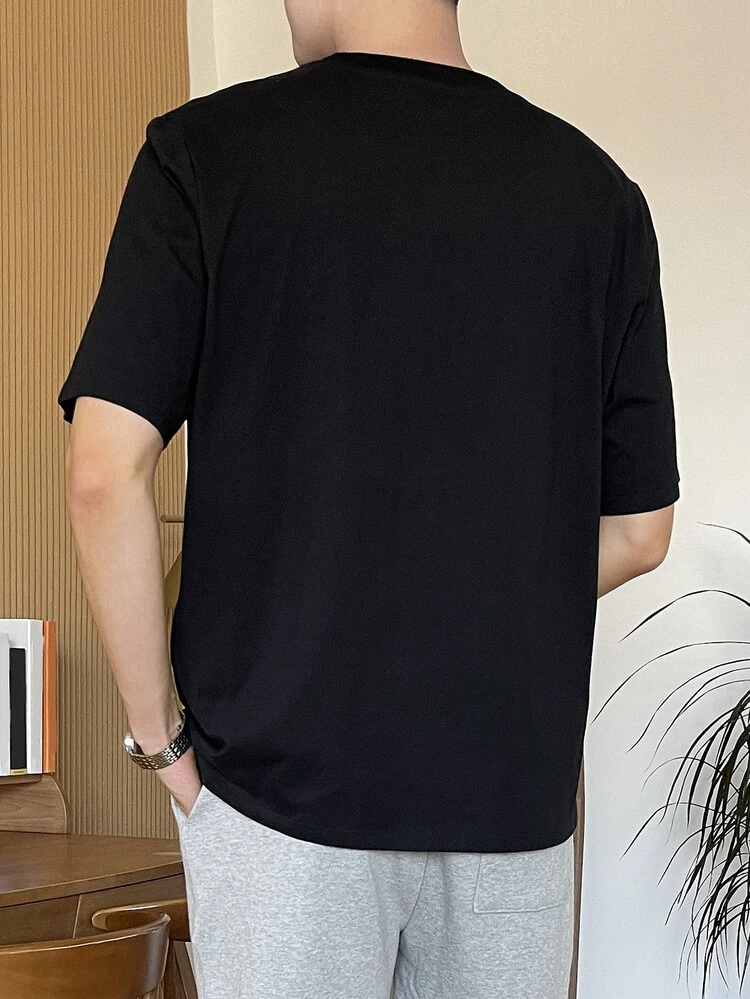 Men Cotton Letter Pattern Tee