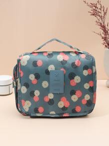 Floral Print Foldable Makeup Bag , Travel Essentials - Blue - View 1