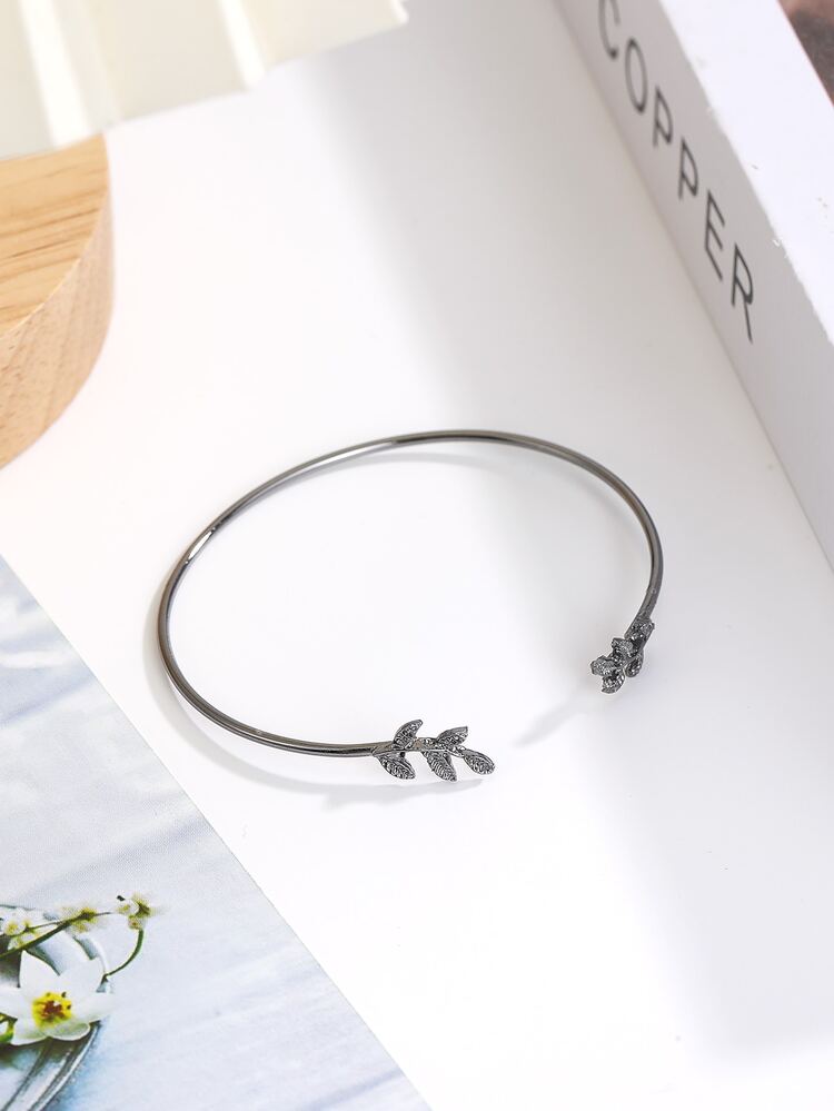 Alzapaños de cortina con diseño de hoja - Negro - Añade 2