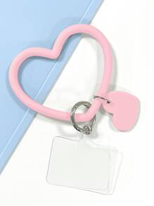 Dây buộc điện thoại 1pc thiết kế trái tim - Hồng - Xem 2