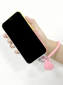 Dây buộc điện thoại 1pc thiết kế trái tim - Hồng - Xem 3