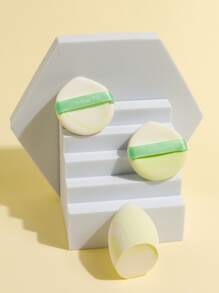 1入組化妝海綿和2入組化妝粉撲 - 綠色 - 查看 2