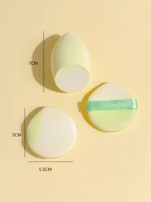 1入組化妝海綿和2入組化妝粉撲 - 綠色 - 查看 4