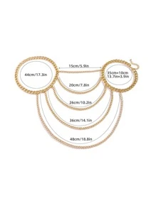 Chuỗi cơ thể xếp lớp tối giản - Vàng - Xem 4