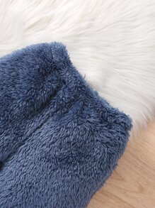 嬰兒字母刺繡毛絨帽衫和褲子 - 霧霾藍 - 查看 4