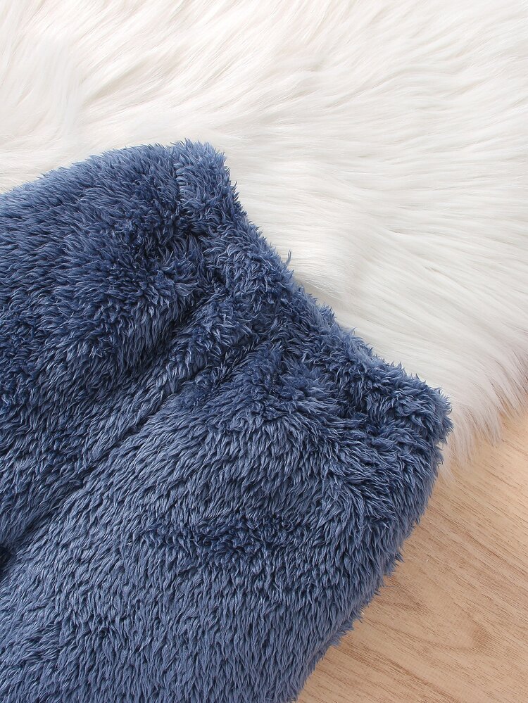 嬰兒字母刺繡毛絨帽衫和褲子 - 霧霾藍 - 查看 4