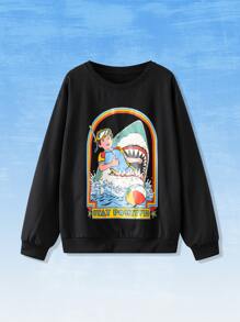 Stevenrhodes 卡通圖案運動衫 - 黑色 - 查看 1