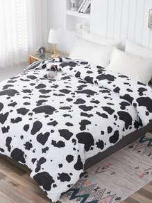 Cow Print Duvet Cover Without Filler - Black and White - View 2