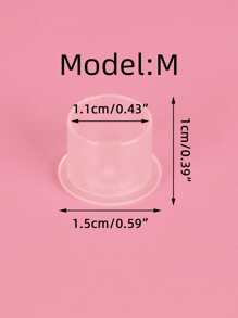 100 piezas de taza de tinta de tatuaje transparente - transparente - Ver 3