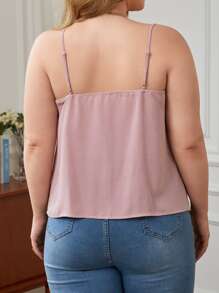 SHEIN Clasi 大碼蕾絲邊吊帶上衣 - 藕粉色 - 查看 2