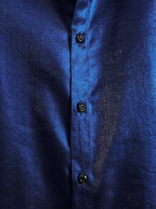 Manfinity AFTRDRK Men Button Up Satin Shirt - Royal Blue - View 8