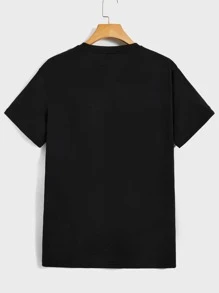 Manfinity VCAY 男士老鷹印花T恤 - 黑色 - 查看 2