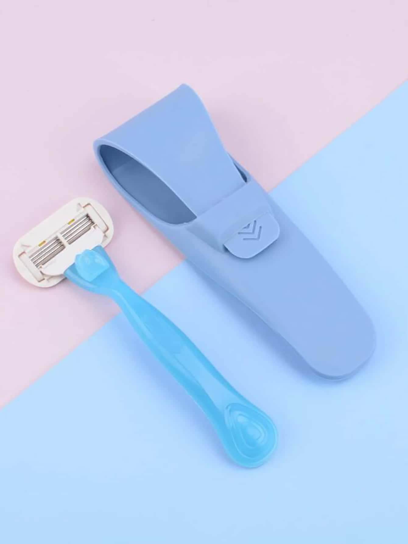 1入組素色刮胡刀收納盒 - 藍色 - 查看 1