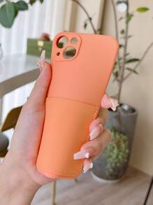 素色手機殼帶插卡槽 - 橘色 - 查看 3