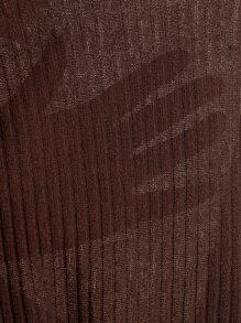 SHEIN Essnce 羅紋針織開衩下擺包臀洋裝 - 紫紅色 - 查看 6