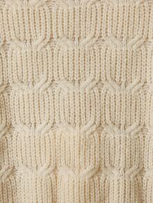 Toddler Girls Turtle Neck Cable Knit Jumper - Apricot - View 6