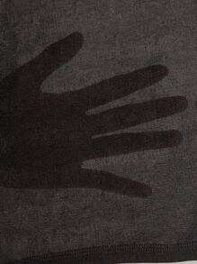 SHEIN EZwear Drop Shoulder Contrast Collar Pullover - Black - View 5