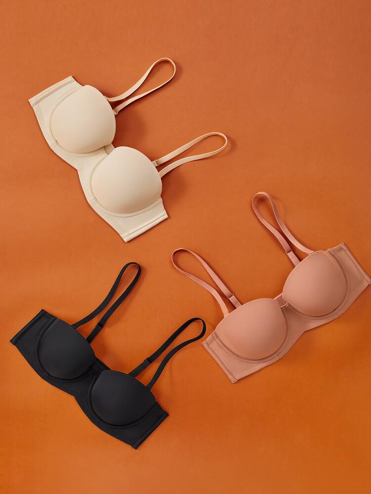 LUVLETTE Underwire Strapless Push-Up T-Shirt Bra - Khaki - View 7