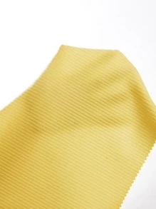 Muchica Solid Rib-knit Crop Top - Yellow - View 6