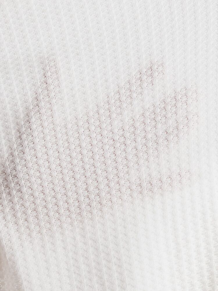 SHEIN LUNE Áo thun Bất đối xứng màu trơn Giải trí - trắng - Xem 6