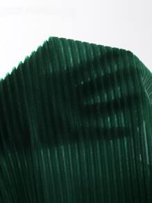 SHEIN SXY Rib-knit Velvet Tank Top - Dark Green - View 7