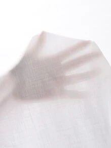 SHEIN Clasi 褶邊荷葉袖後鎖孔襯衫 - 白色 - 查看 6