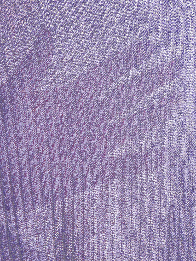 SHEIN Essnce Long Sleeve Rib-knit Solid Top - Lilac Purple - View 6