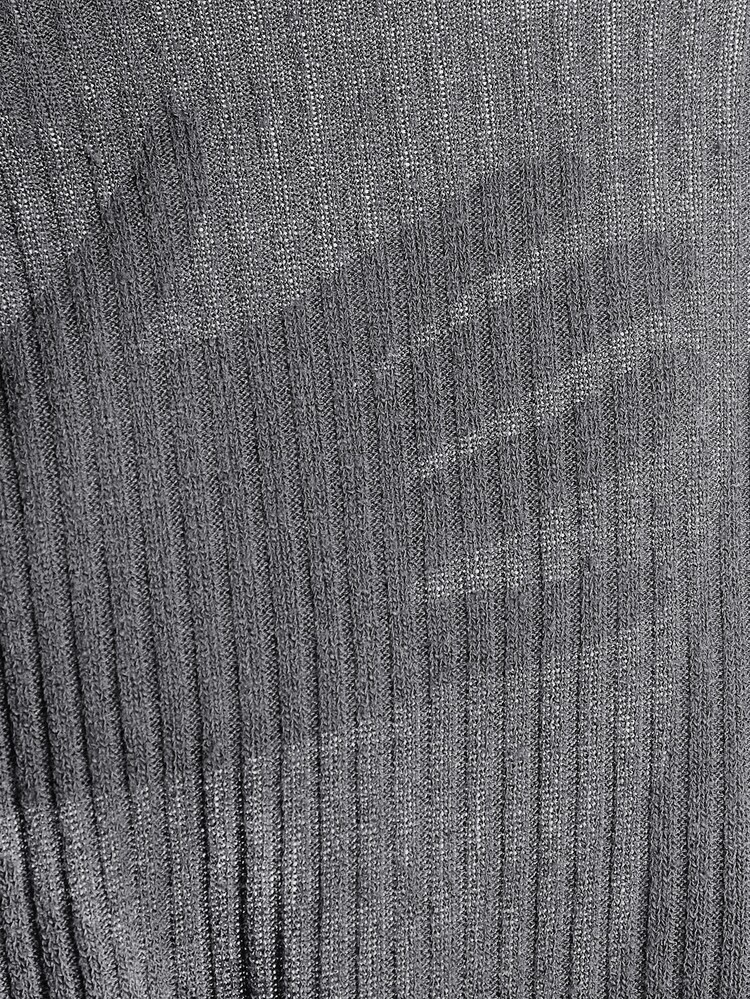 SHEIN Essnce 羅紋針織開衩下擺洋裝 - 灰色 - 查看 6