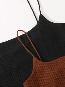 SHEIN Essnce 2 Packs Rib-Knit Cami Top - Multicolor - View 4