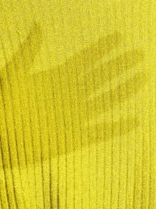 SHEIN Áo thun Gân đan màu trơn Giải trí - Màu vàng - Xem 6