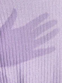 SHEIN EZwear Camiseta sin mangas de canalé liso - Lila Púrpura - Ver 6