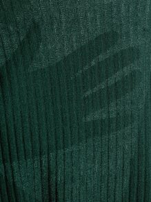 SHEIN LUNE Vestido ajustado tejido de canalé ribete en forma de lechuga - Verde Oscuro - Ver 6