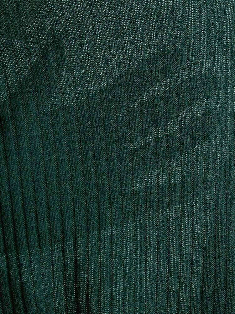 SHEIN LUNE Vestido ajustado tejido de canalé ribete en forma de lechuga - Verde Oscuro - Añade 6