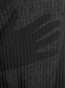 Muchica Top tejido de canalé ribete en forma de lechuga - Negro - Ver 6