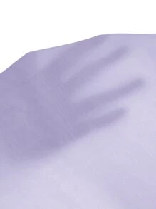 SHEIN Clasi Áo sơ mi Plus Size Xù màu trơn Thanh lịch - Màu Lilac Tím - Xem 6