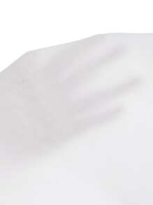 SHEIN Clasi Áo sơ mi Nút màu trơn Giải trí - trắng - Xem 6