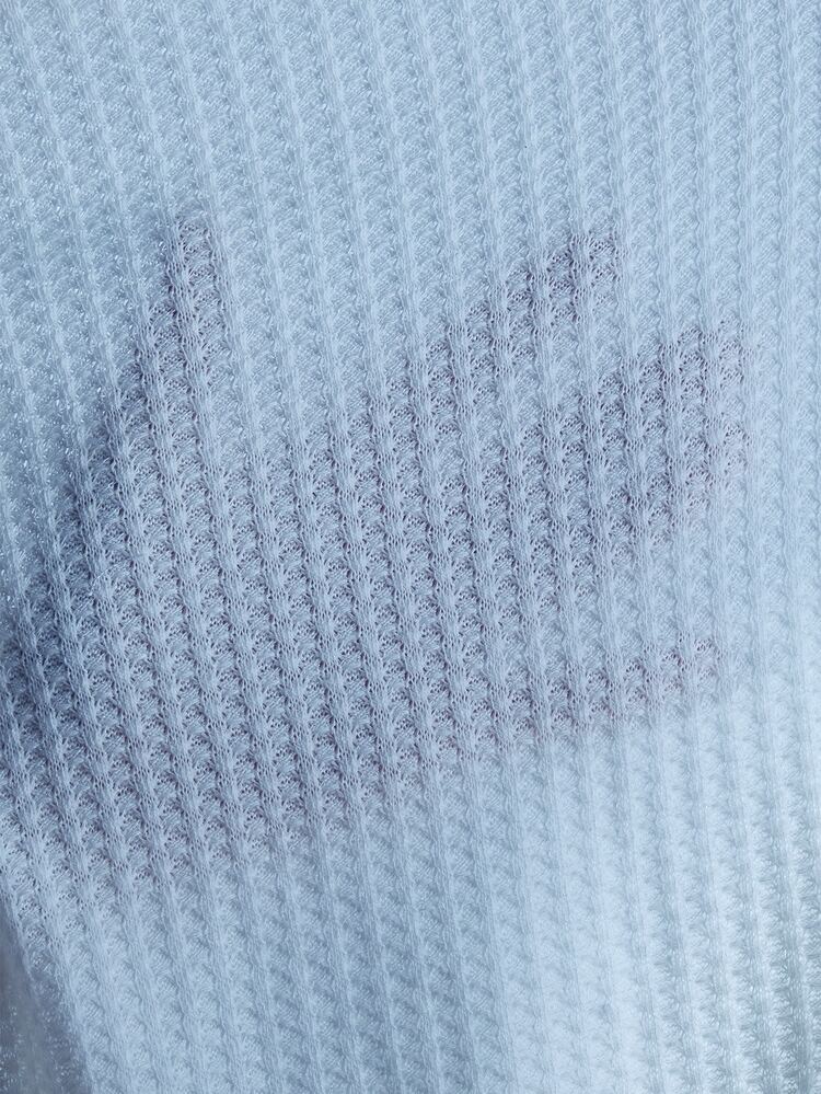 SHEIN Qutie 交疊領木耳邊T恤 - 淺藍色 - 查看 6