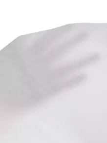 SHEIN PETITE Ruffle Trim Jabot Collar Blouse - White - View 6