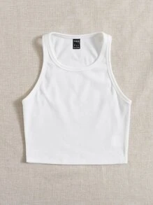 SHEIN EZwear Top tank tejido de canalé unicolor