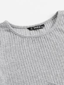 Muchica Rib-knit Tee & Tie Waist Leggings Set - Light Grey - View 4