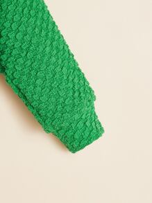 SHEIN Toddler Girls Contrast Trim Crop Jacket - Green - View 4