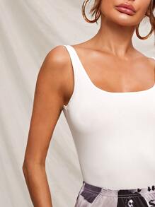 SHEIN Essnce Solid Tank Top - White - View 4