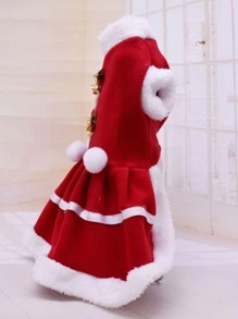 Christmas 1pc Tree Decor Pet Dress - Red - View 3