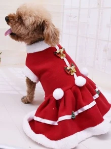 Christmas 1pc Tree Decor Pet Dress - Red - View 7