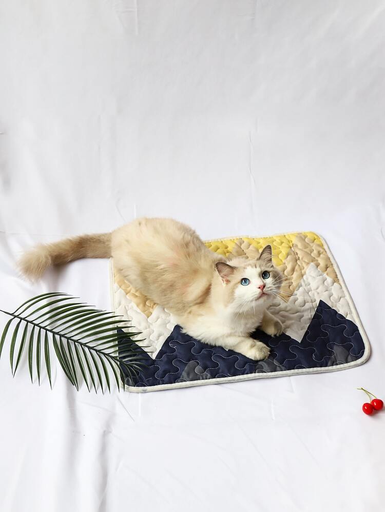 1入組隨機幾何樣式寵物床地墊 - 彩色 - 查看 1