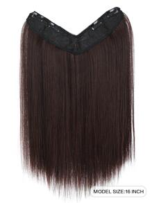 Clip In Long Medium Synthetic Hair Extension - Dark Brown - View 2